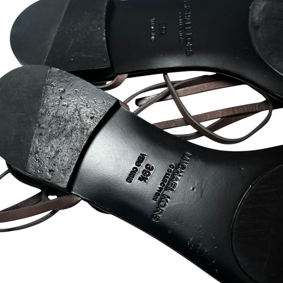 MICHAEL KORS Collection Women's Mica Studded Leather Flat Sandals Sz 39.5/9 - Picture 8 of 9